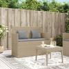 VidaXL Banc de Jardin avec Coussins, Siège de Patio, Chaise de Terrasse, Meuble de Parc Arrière-cour Balcon Extérieur, Beige 365765