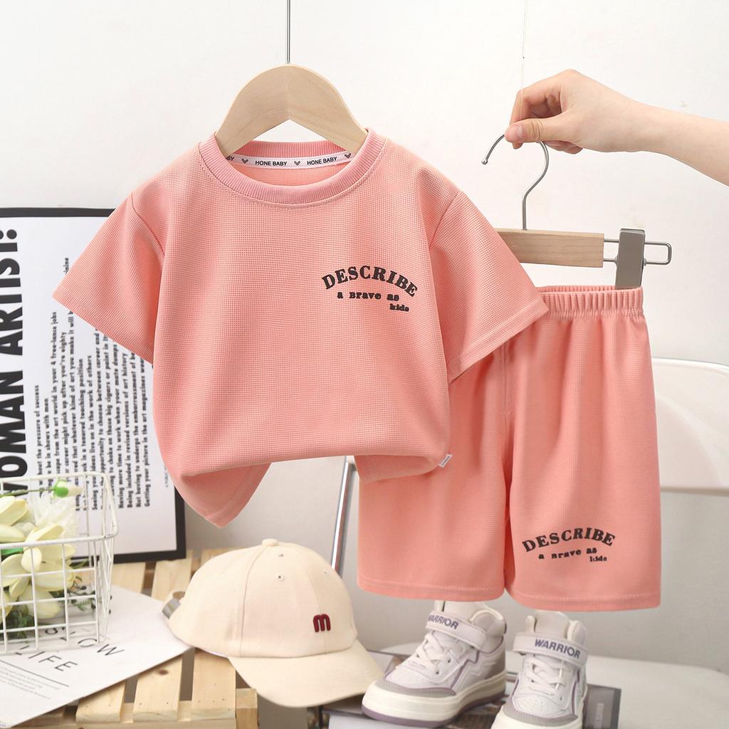 Летние шорты для мальчиков и девочек Футболки Детские костюмы с короткими рукавами Летняя одежда для малышей Детская одежда