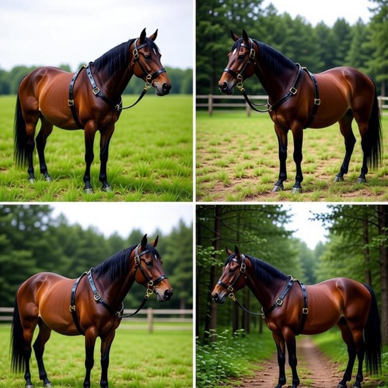 Smell Frees Equestrians Horse Headstall Bridle With Golden Buckles Smooth Soft Leather Surfaces For Effortless Cleaning