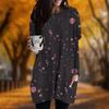 New In Autumn Cartoon Lightning Print Plus Size Dress Women O'neck Long Sleeves Casual Pocket Dresses