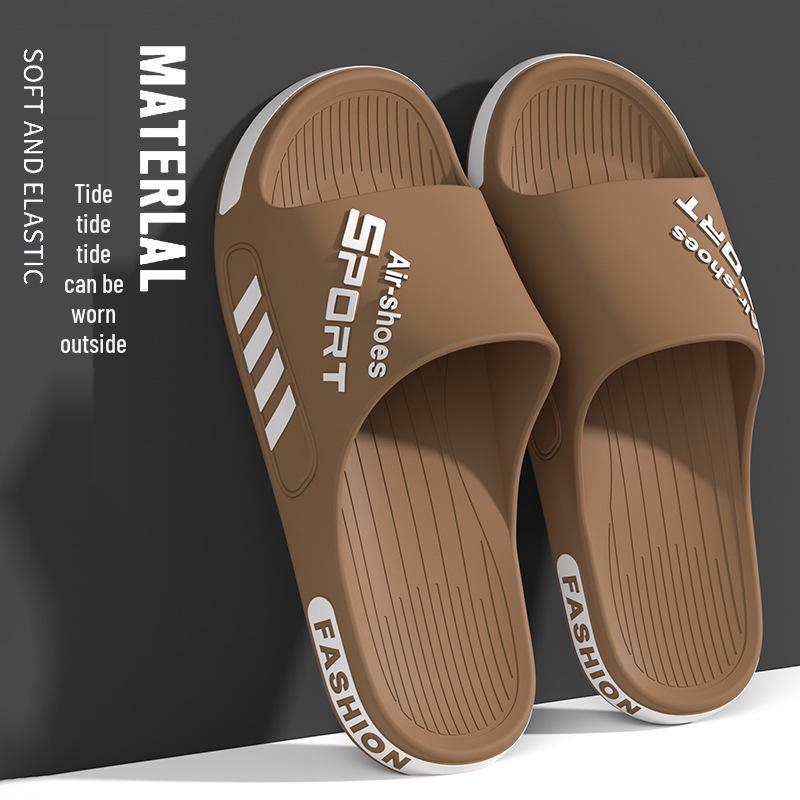 Мужские летние спортивные уличные нескользящие шлепанцы на толстой подошве