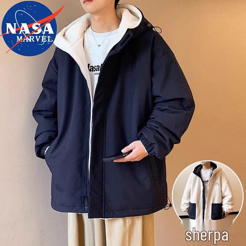 NASA MARVEL Winter Hooded Puffer Jacket with Fleece Lining