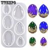 2 шт. Формы для ювелирных изделий из смолы в форме капли и овала, 6 полостей, силиконовые формы для подвесок для литья из смолы, эпоксидной смолы с отверстием для подвешивания