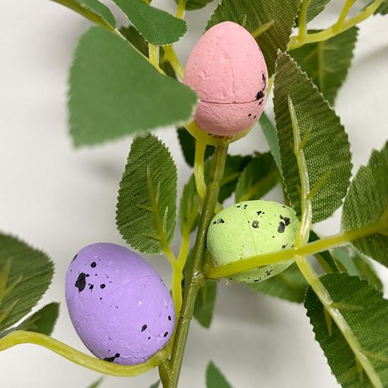 1 шт./2 шт., растение для пасхальных яиц, простое в уходе, декоративные пластиковые полезные пасхальные искусственные листья, ветка с красочными яйцами, декор для дома