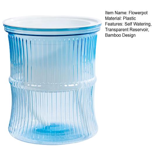 Самополивающийся кашпо для цветов с резервуаром, дренажными отверстиями, прозрачным бамбуковым дизайном, горшок для растений для африканской фиалки, суккулентов