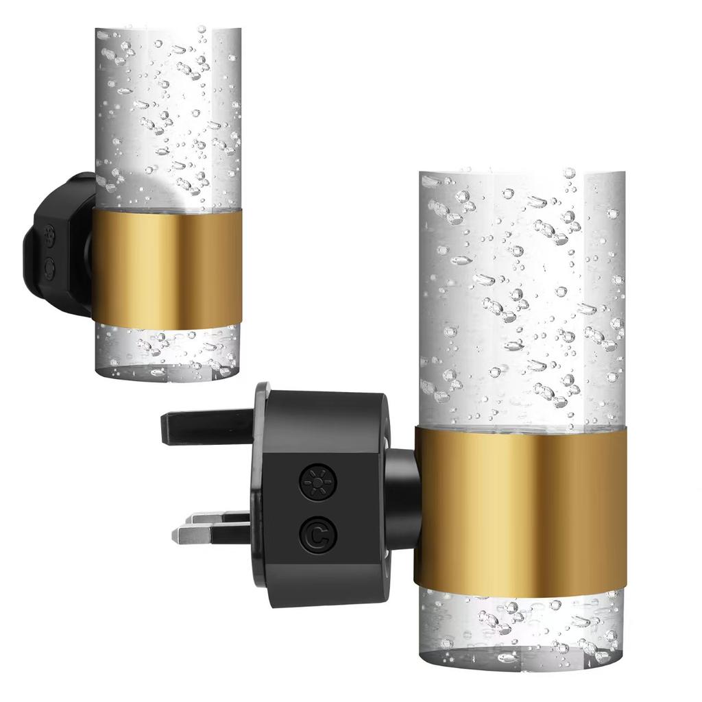 2pcs Light Led Night Plug Into Wall With Adjustable Brightness Lamps Sensor Auto