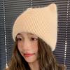 Новая теплая шерстяная шапка женская шапка-пуловер с кошачьими ушками вязаная шапка шерстяная шапка зимняя зимние шапки для женщин, шапки-бини для женщин, шапки для женщин зимние