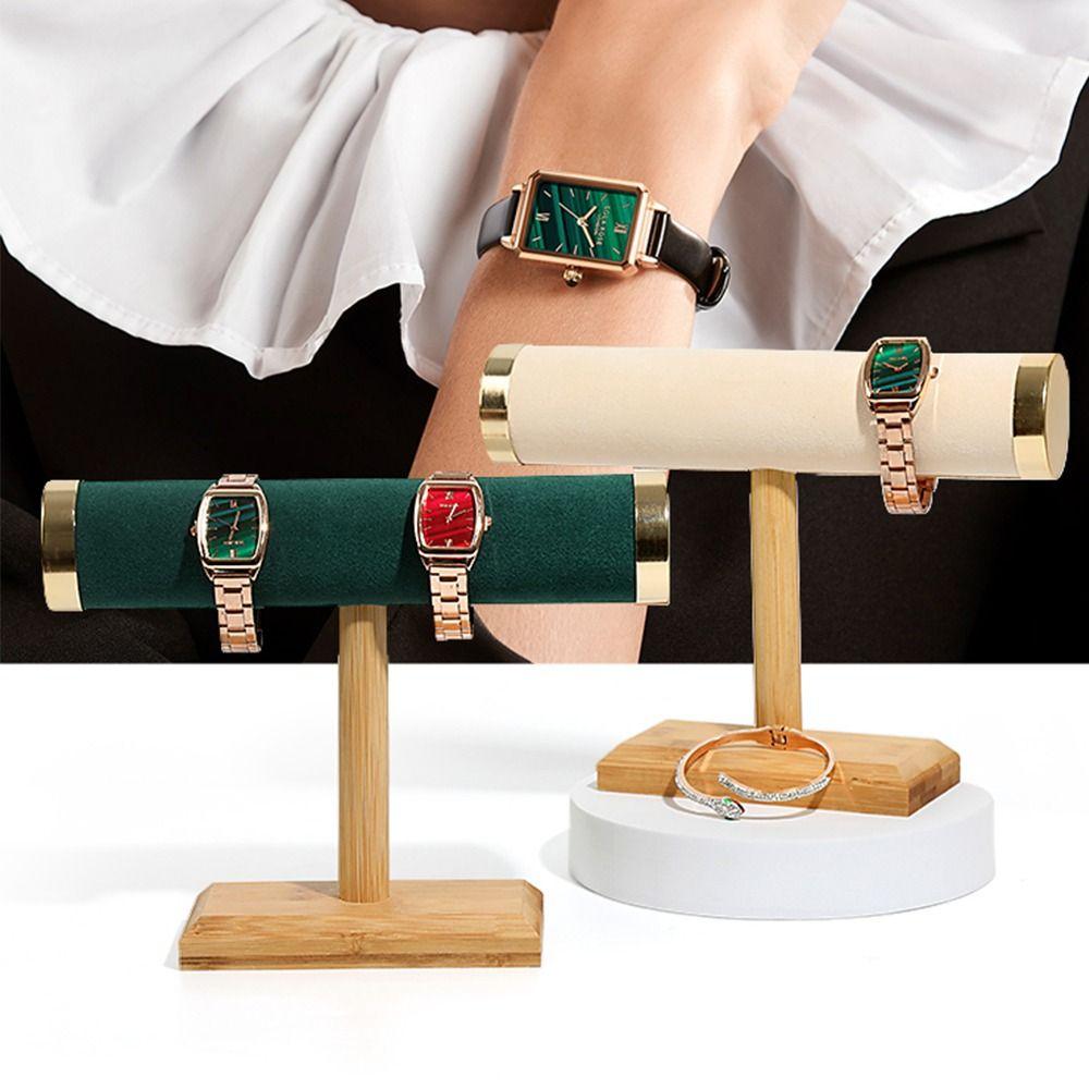 Solid Color PU Leather Watches Display Rack Bracelet Holder Tier Jewelry Stand Watches Show Stand