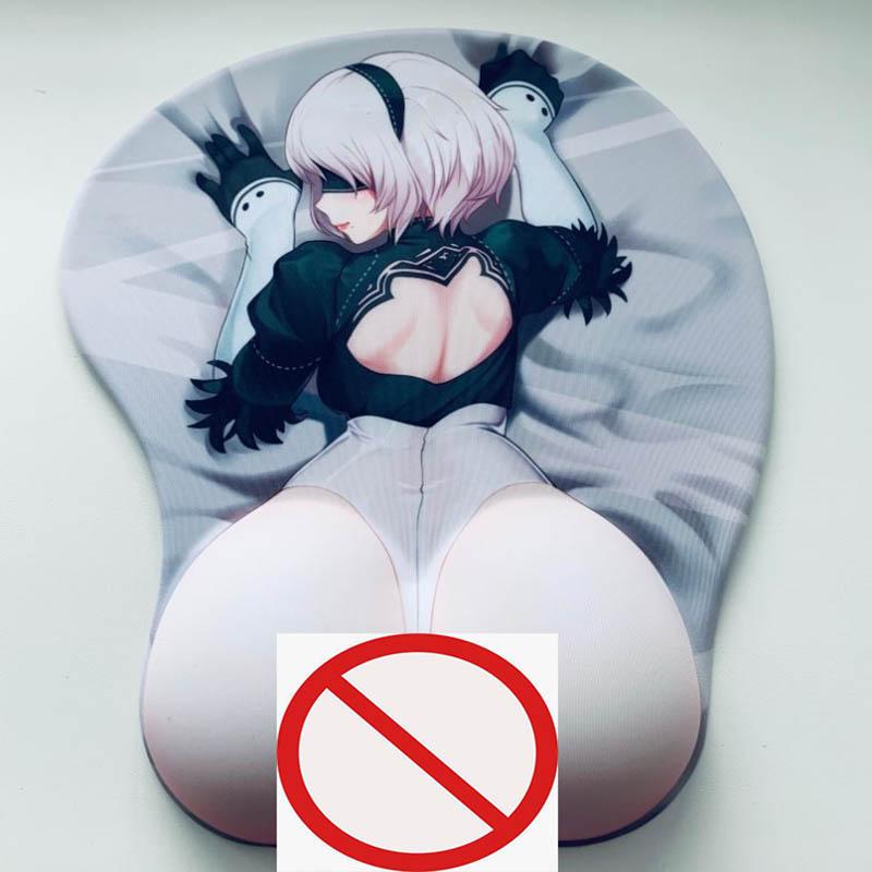 Нескользящий 3D милый коврик для мыши аниме сексуальная девушка Nier 2B 3D набедренные мягкие коврики для мыши с подставкой для запястий игровой коврик для мыши для LOLCSGO 26*22