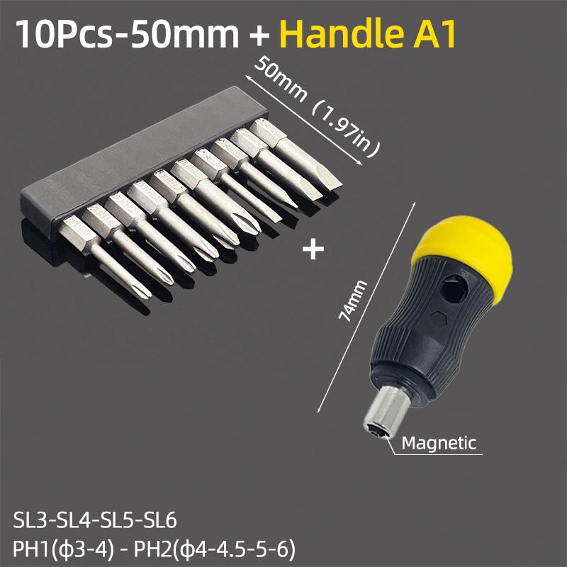 10 шт. набор шлицевых отверток Phillips с плоской крестовой головкой, электрическая отвертка, ручные инструменты S2, стальные магнитные отвертки, сверла
