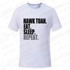 Футболка с мемом Hawk Tuah Eat Sleep Repeat, унисекс, мужская, женская, модная, повседневная, оверсайз, с коротким рукавом