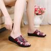2024 Women Slippers Shoes Genuine Leather Casual Slides Women Summer Shoes Retro Solid Mother Shoes Wedges Flip Flops