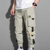 Повседневные брюки для активного отдыха, мужские износостойкие, свободные, прямого покроя, с множеством карманов, мужские брюки