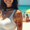 9 шт. Временные Татуировки Цветные Гибискус Тюльпаны Подсолнух Для Бедер Мужские Взрослые