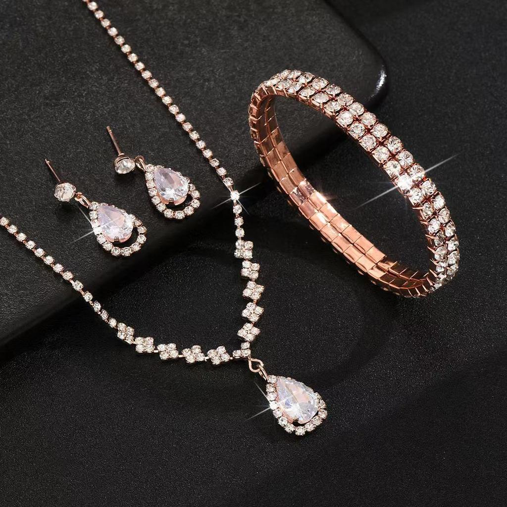 Модный комплект ювелирных изделий ожерелье браслет серьги для женщины