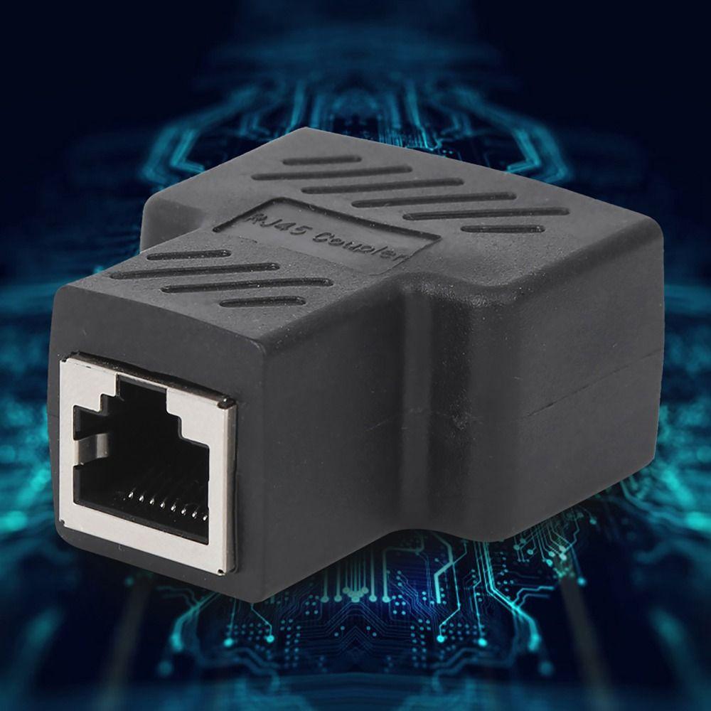 5 PCS 1 Into 2 Three Way RJ45 Ethernet Splitter Adapter Wire Extender  Internet Network Extension
