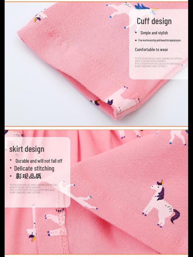 Платье принцессы-единорога для девочек - европейско-американский стиль, с длинным рукавом, осенняя коллекция