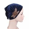 Fashion Women Diamonds Velvet Turban Cap