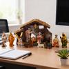 Nativity Scene Set Stable Resin Christmas Manger Figurines for Home Decor Holiday Tabletop Display Gifts