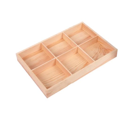 Multi Grid Wooden Flower Pot Bonsai Planter Box Desktop Storage Holder Organizer