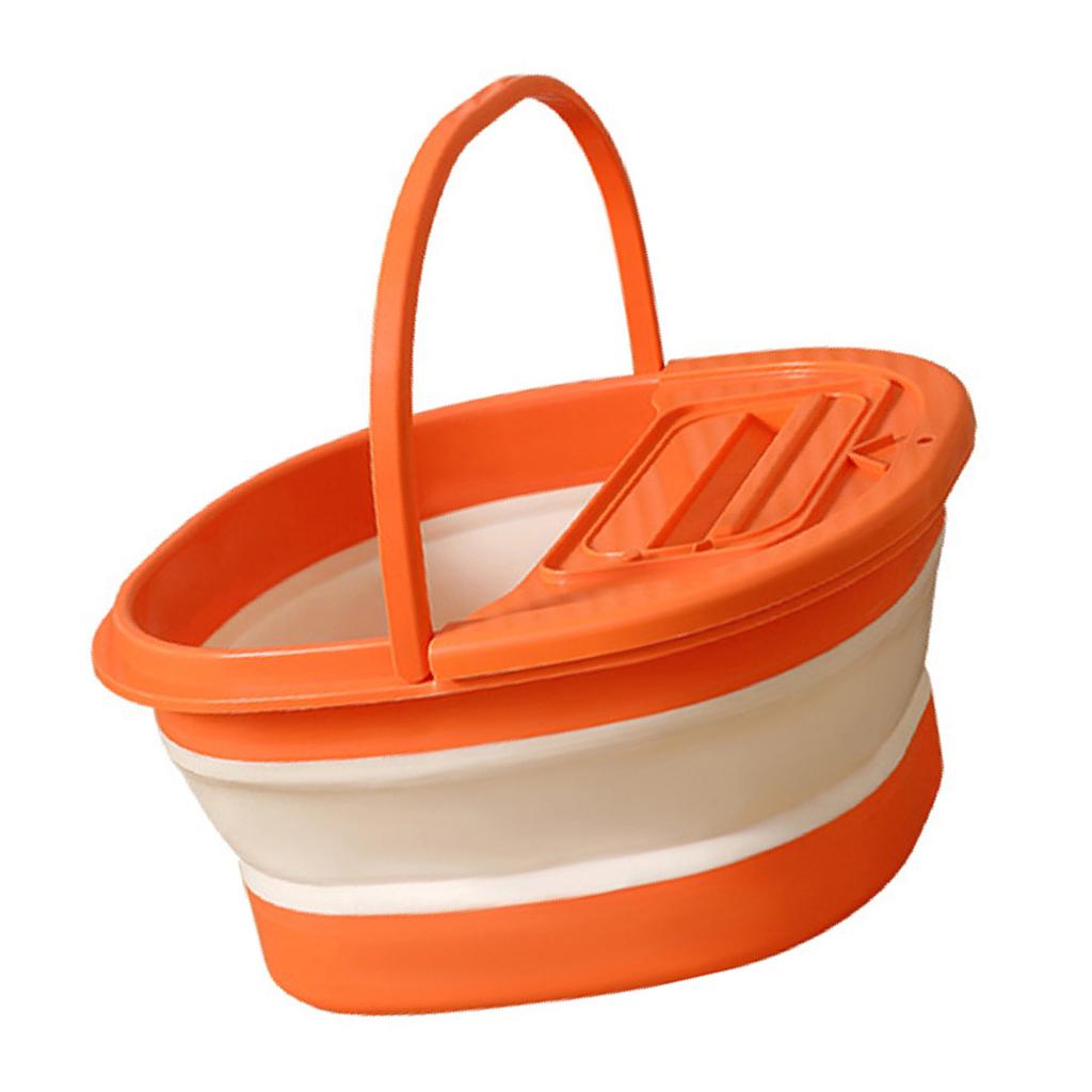 Складная ванночка для ног, утолщенный таз для замачивания ног с массажной точкой для дома, квартиры, общежития, оранжевый, белый