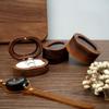 Retro Oval Wooden Jewelry Box Lover Ring Display Box Engagement Wedding Couples Ring Storage Holder Love Gift