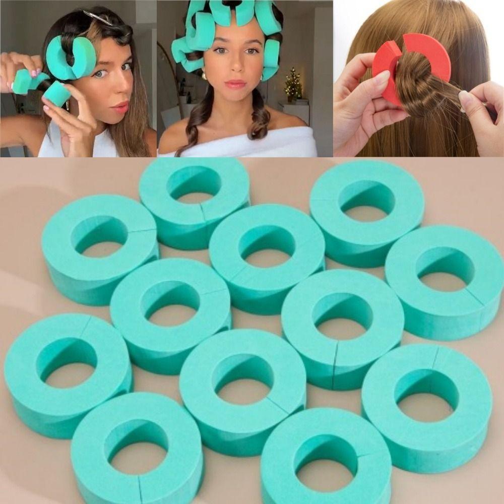 12Pcs Soft Sponge Curler C Shape Hair Tools DIY Curls Hair Roller  Women