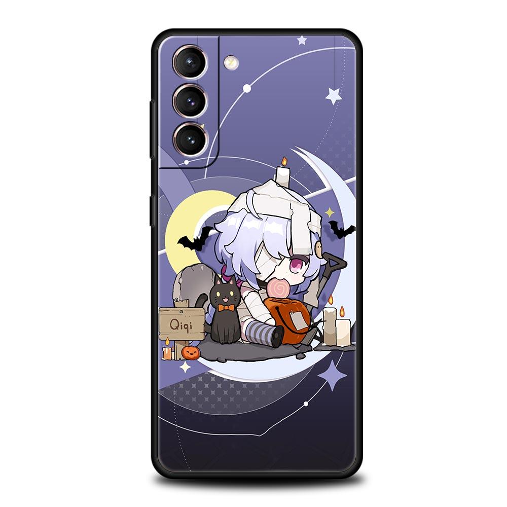 Милый Genshin impact xiao Для Samsung Galaxy S22 Ultra S20 S21 FE 5G S10 S9 Plus S10E S8 Чехол для телефона Note 10 Lite 20 Черная крышка