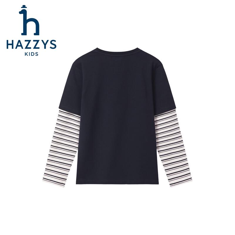 HAZZYS Мальчики 2026 Осень Футболка с длинным рукавом под двойку