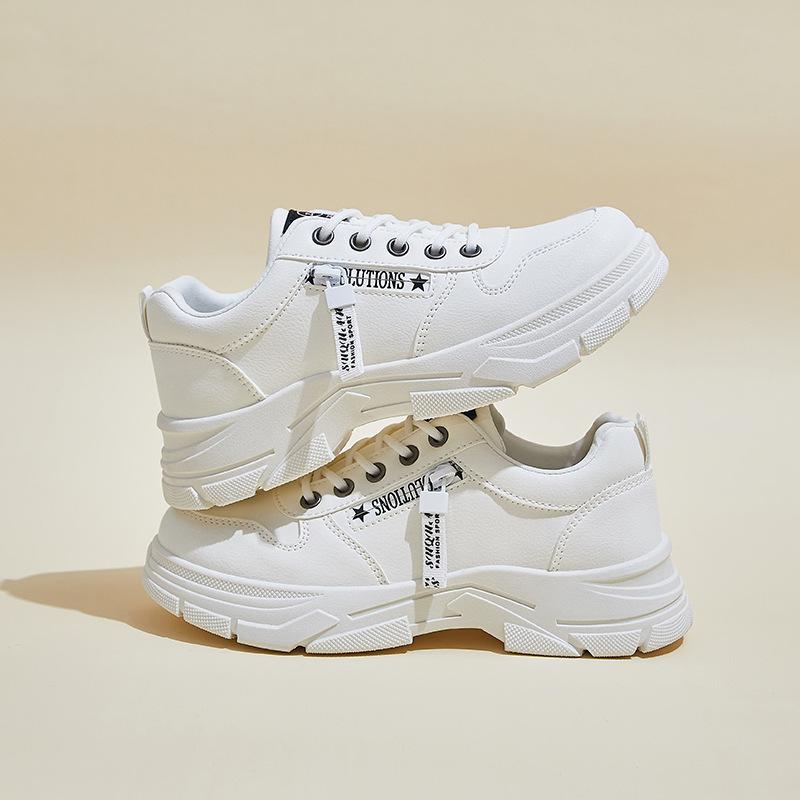Женские повседневные туфли на толстой платформе Dad Shoes со шнуровкой, нескользящие, для ходьбы, удобные кроссовки из искусственной кожи для бега и тенниса для женщин, дышащие кроссовки