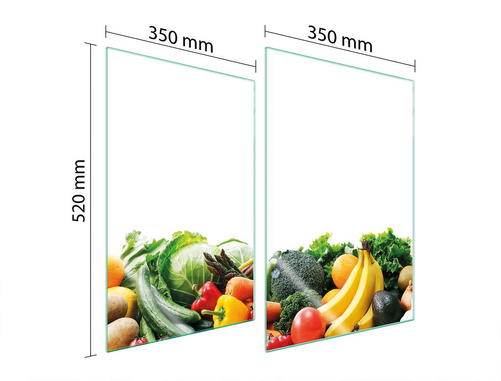 СТЕКЛЯННАЯ ЗАЩИТНАЯ ПАНЕЛЬ ДЛЯ КУХНИ 2x35x52 ОВОЩИ