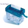 Mini Desk Manual Shredder Small Hand Crank A4 Paper Cutter Lightweight Design