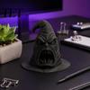3D Printed Resin Crafts Dark Big Mouth Wizard Hat Figurine, Scary Witch Unique Desktop Figurines Tabletop Statue, Gothic Halloween Ornament