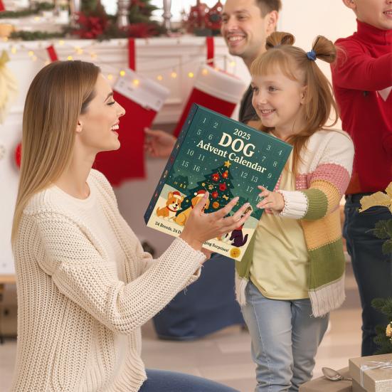 Dog Advent Calendar 2025 24 Days Christmas Countdown Calendar with 24 Dog Breeds Ornaments Christmas Gift for Dog Lovers