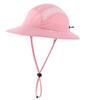 Летняя детская кепка с хвостиком, с клапаном UPF, быстросохнущая, широкополая шляпа от солнца, защита от УФ-лучей, шляпа сафари, детская шляпа для рыбалки для девочек, розовая, 50+