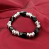 Эластичный браслет из стерлингового серебра 925 пробы, индивидуальный женский браслет из черного агата, модные ювелирные изделия 