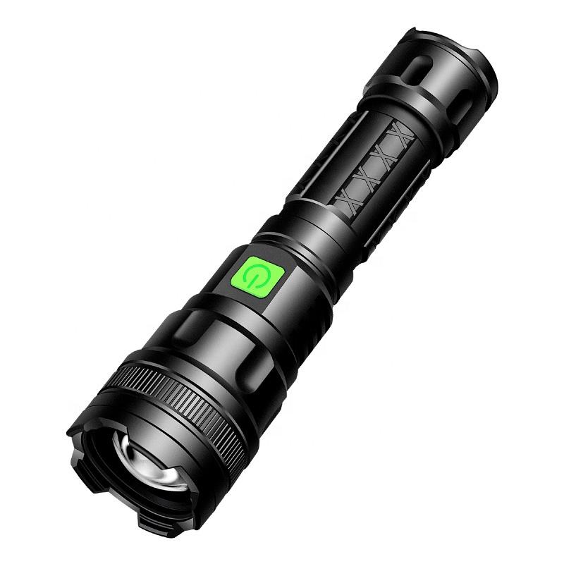 Outdoors Tactical Flashlight Super Bright LED Flashlight Rechargeable Telescopic Zoom