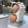 Прозрачный чехол для телефона в корейском стиле с клубникой для IPhone 16 15 14 13 12 11 Pro Max XS X XR 7 8 Plus SE 2022 16e Ударопрочный мягкий чехол