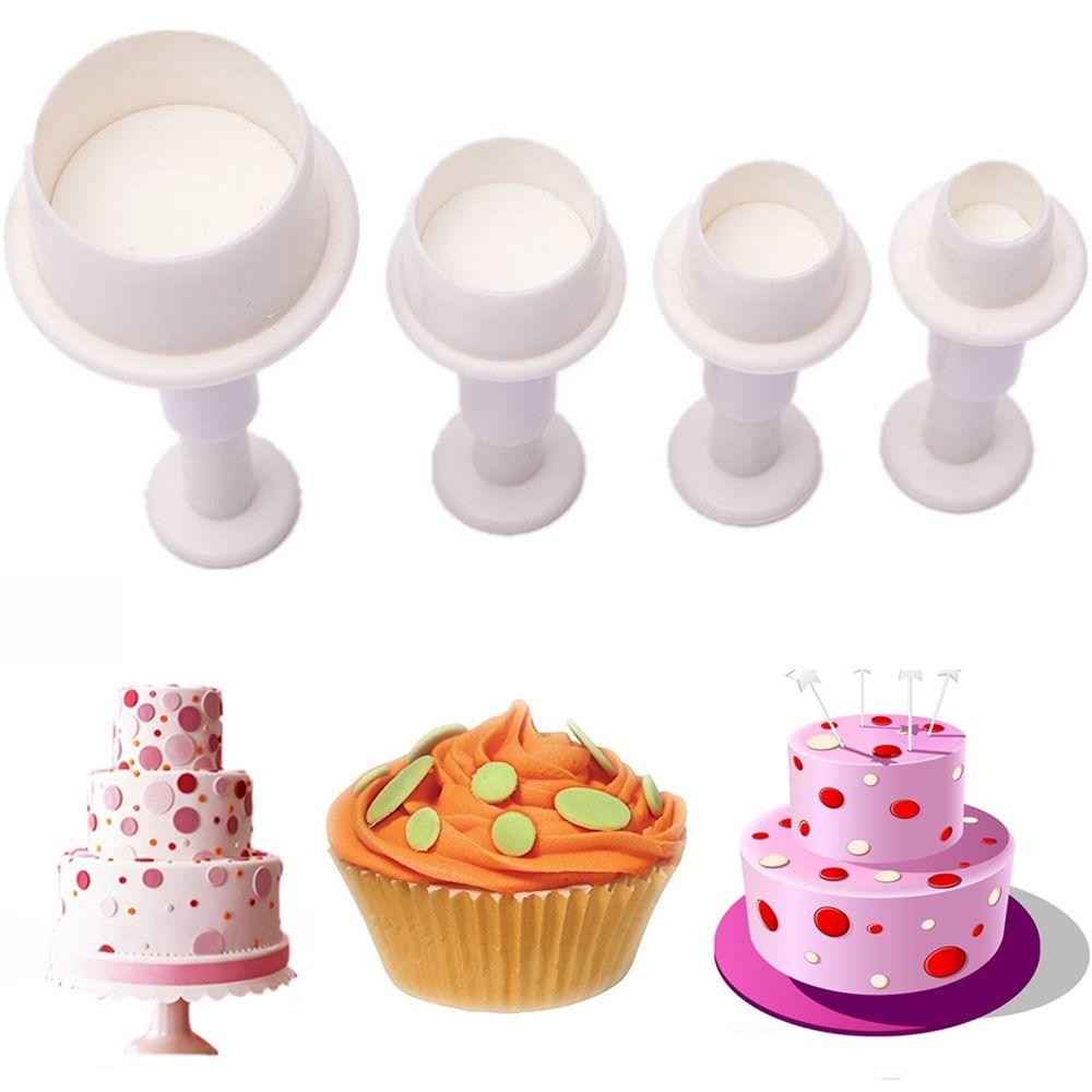 Baking Tool Plastic Round Circle Biscuit Sugar Plunger Fondant Craft Decor Cookie Cake Cutter Mold