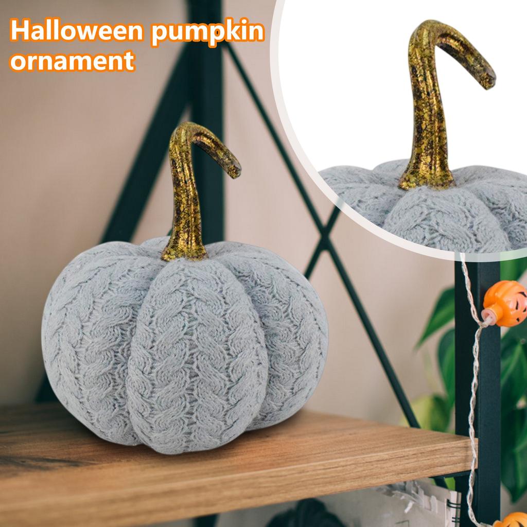 Halloween Greys Pumpkin Autumns Decoration Knitted Pumpkin Ornament