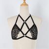 Женское сексуальное кружевное нижнее белье, бандажный эластичный бюстгальтер на бретельках, корсет с лямкой на шее, пуш-ап, укороченный топ, бюстгальтеры черного цвета