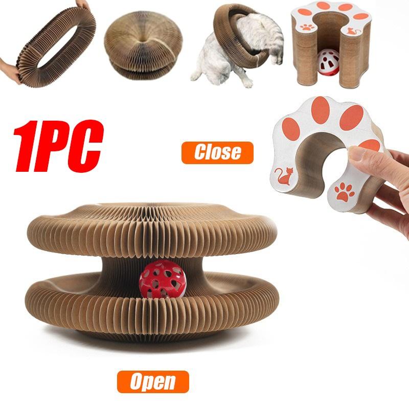 Магический Орган Когтеточка-игрушка для кошек Доска для царапания кошек Круглая Гофрированная Когтеточка Игрушки для кошек Точилка для когтей Аксессуары для кошек