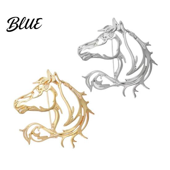Whimsical Horse Jewelry Piece Hollow-Out Brooch Head Pin Alloy Animal