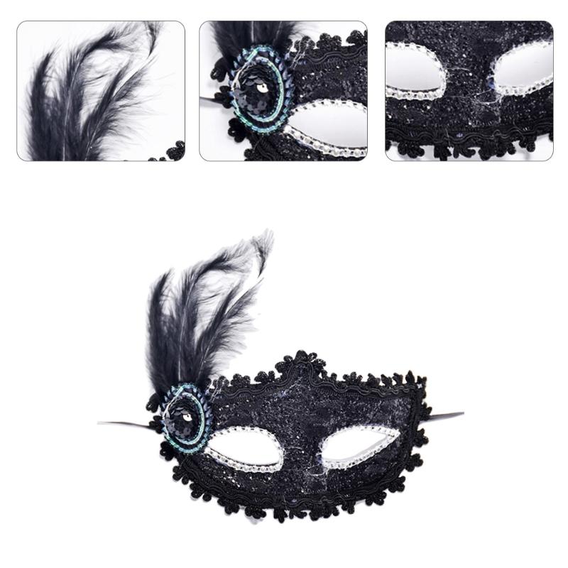 Masquerade Mask Wedding Carnival Party Performance Costumes Sex Lady Lace Mask Venice Feather Sexy Halloween Mask Gift
