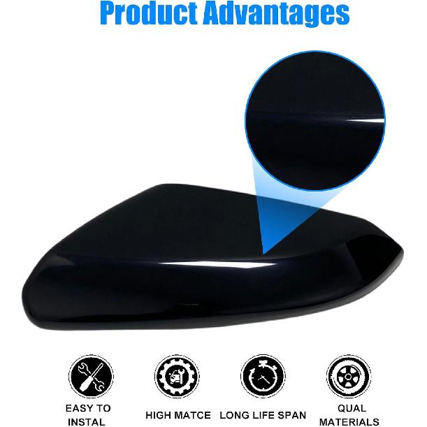 Priprilod Left Driver Side Mirror Cap Cover Glossy Black Compatible With Honda Civic 2016-#76251-TBA-A21ZG