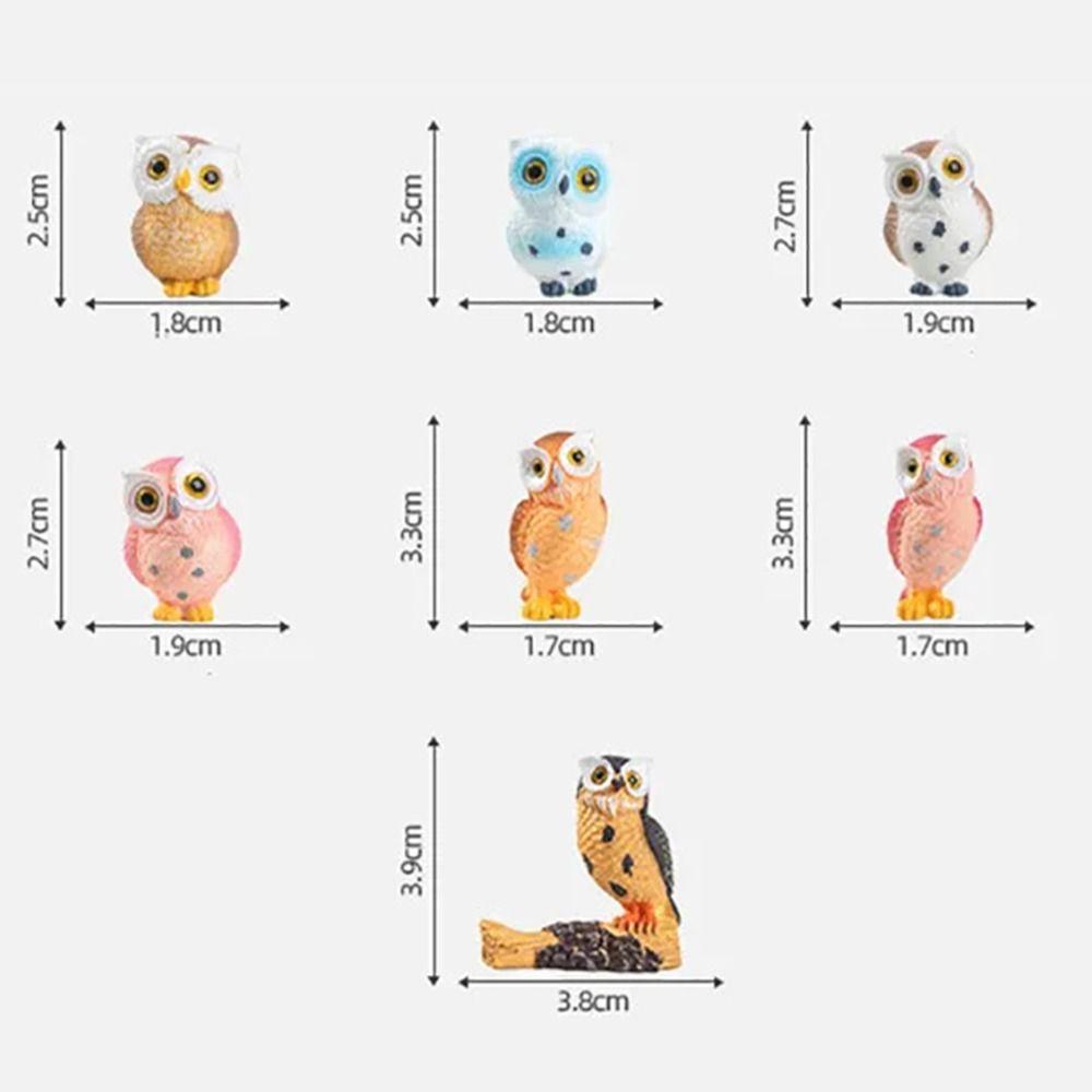 1Pcs Home Decoration Owls Figurine DIY Craft Micro Landscape Ornament New Animal Miniatures