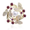 High-End Pearl Brooch Women'S Accessories Diamond-Encrusted Alloy Butterfly Brooch Pin Silk Scarf Buckle Jewelry