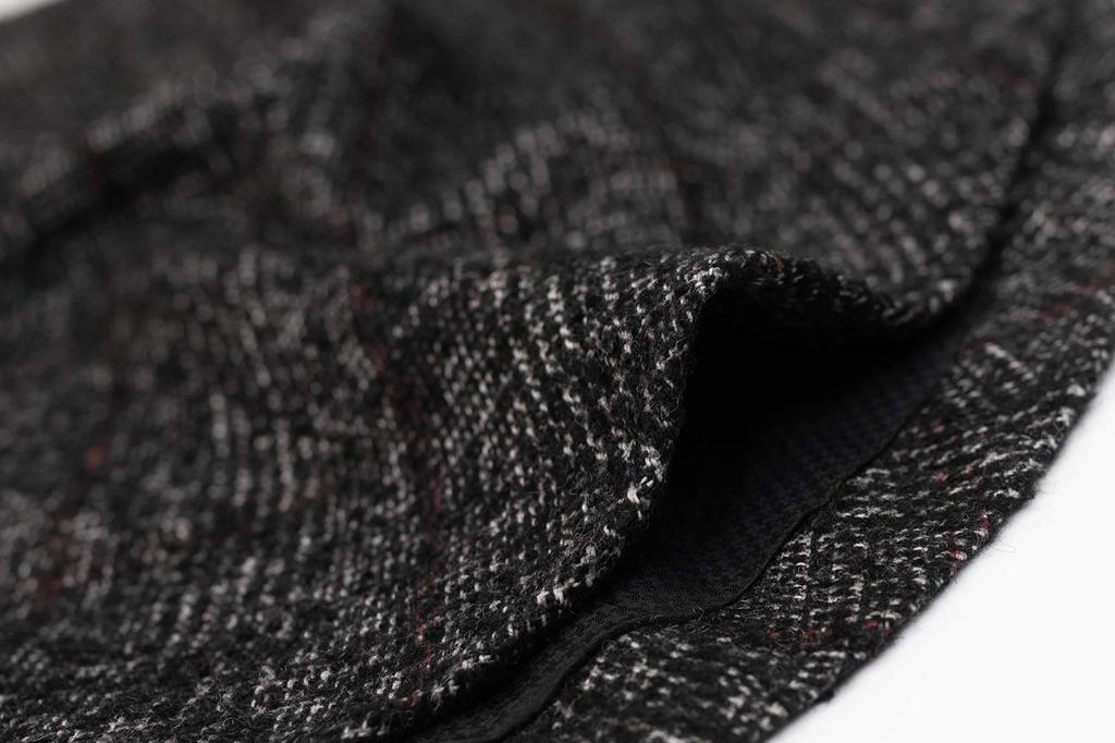 Японский стиль, мочалка, шерстяная смесь, новое [KYOETSU] пальто, накидка, пончо, воротник, 21, материал, женский (М, проверка)