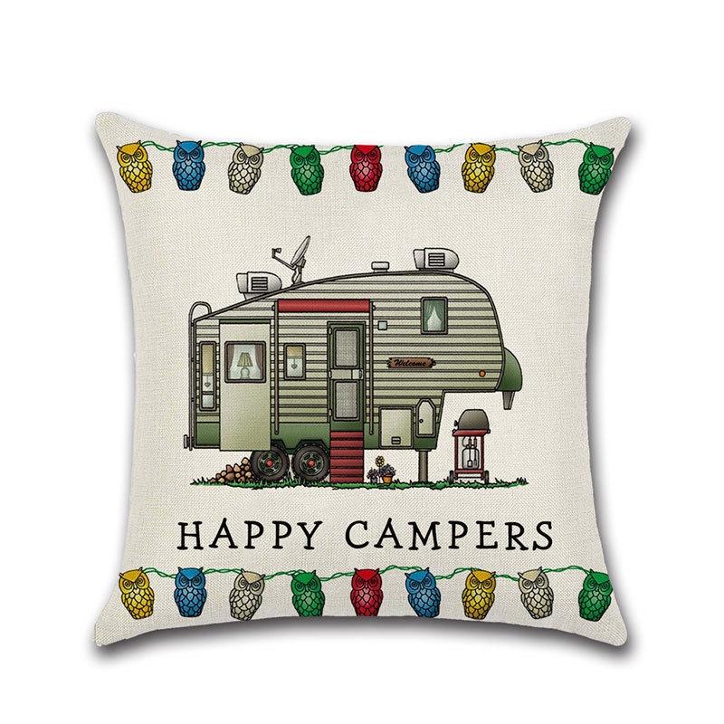 Декоративная наволочка на подушку-плед для дивана Happy Campers, идеально подходящая для домашнего декора