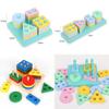 Childrens Wooden Geometric Shape Matching Blocks For Early Education And Brain Development